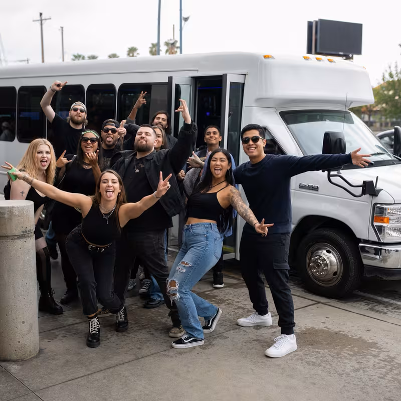 Black Mercedes Sprinter van staged for an New Orleans Concert Transportation group