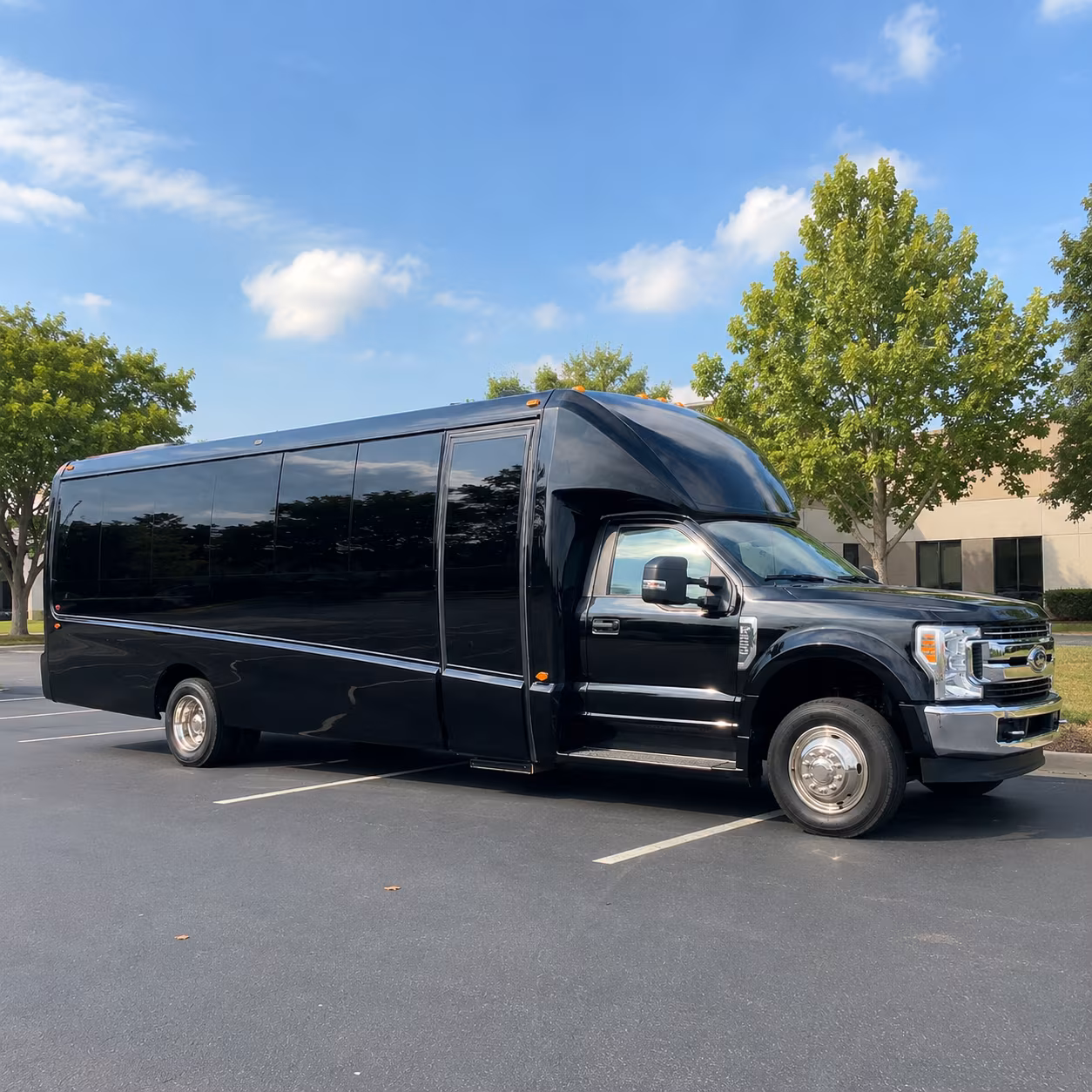 New Orleans Airport Shuttle & Transportation party bus exterior