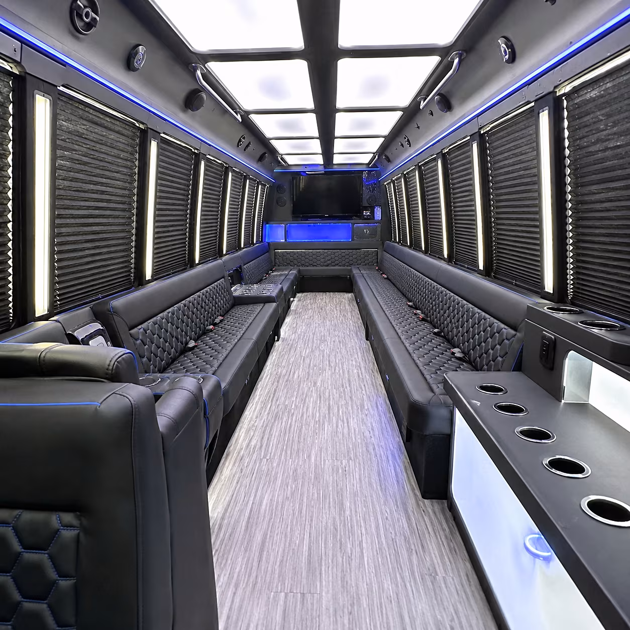 New Orleans Birthday, Sweet 16, & Quinceañera Transportation party bus interior