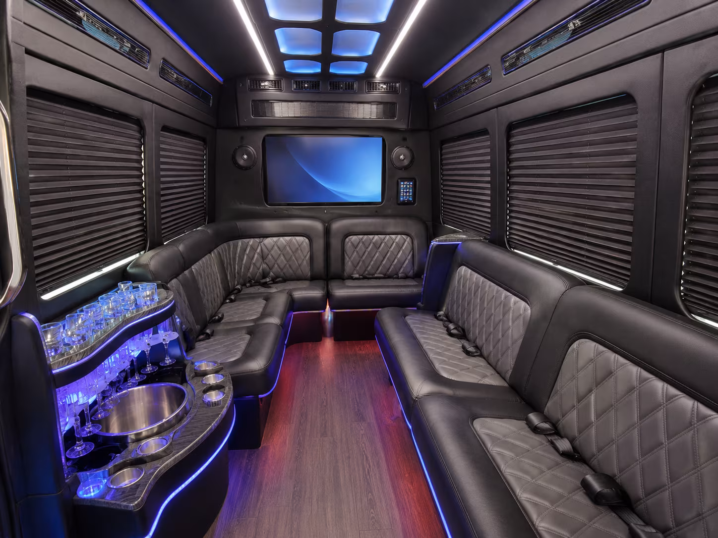 New Orleans Corporate Transportation party bus interior