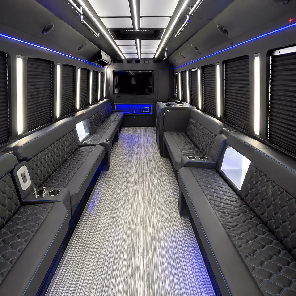 New Orleans Private Event Transportation party bus interior