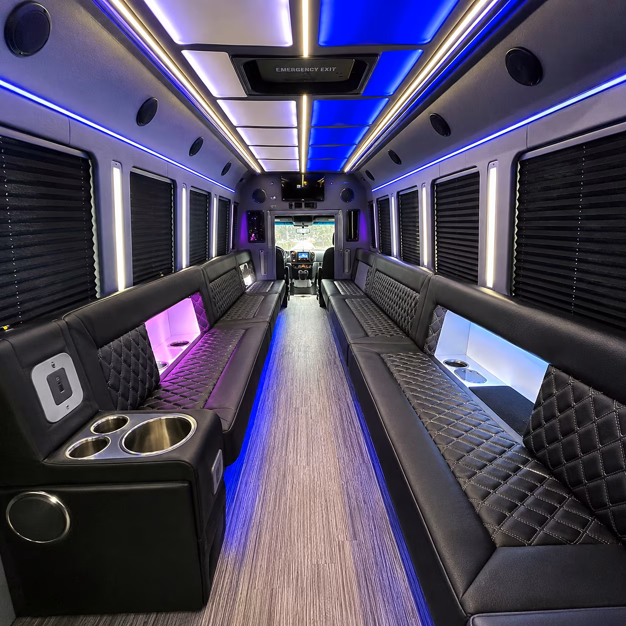 New Orleans Sporting Event Transportation party bus interior
