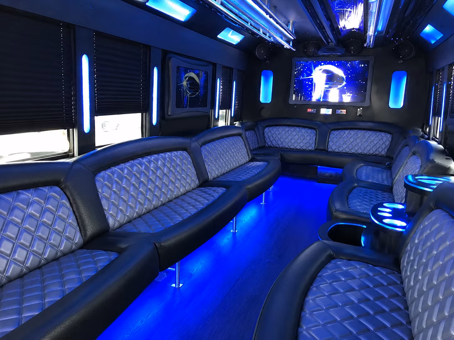 New Orleans Sporting Event Transportation party bus interior