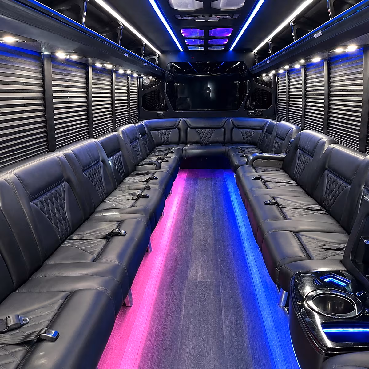 New Orleans Wedding Transportation party bus interior