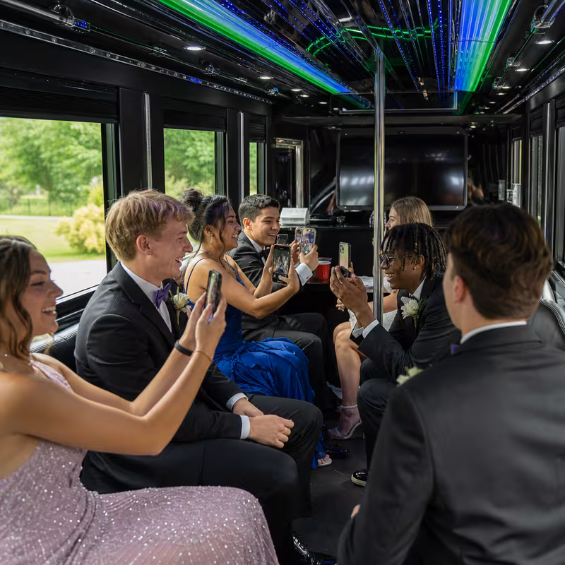 Black Mercedes Sprinter van staged for an New Orleans Prom & Homecoming Transportation group