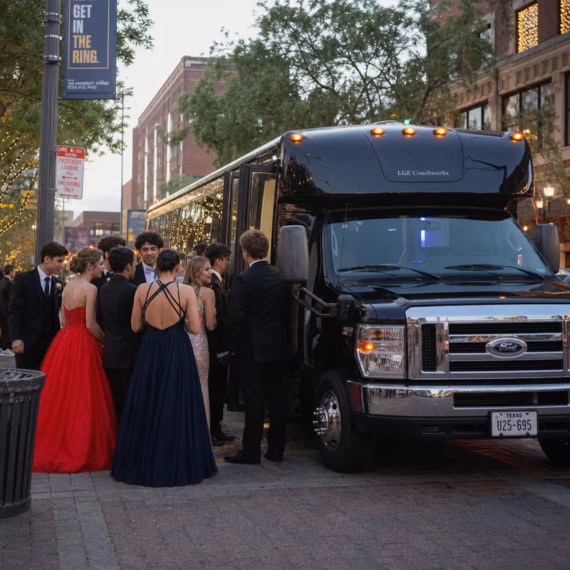 Passengers loading luggage while boarding an New Orleans group shuttle