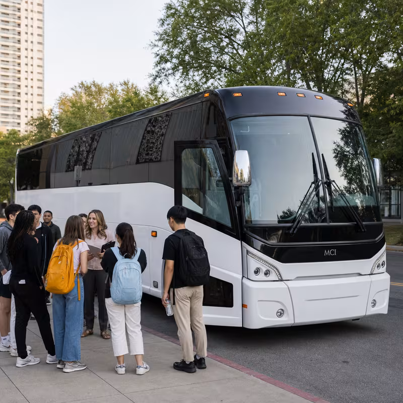 Black Mercedes Sprinter van staged for an New Orleans School Transportation group