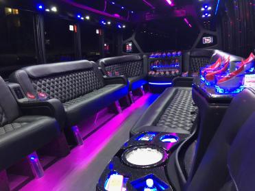Lake Charles 15 Passenger Party Bus Interior