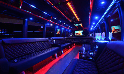 Destin 30 Passenger Party Bus Black Interior