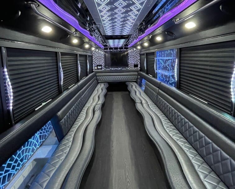 Lake Charles 30 Passenger Party Bus White Interior
