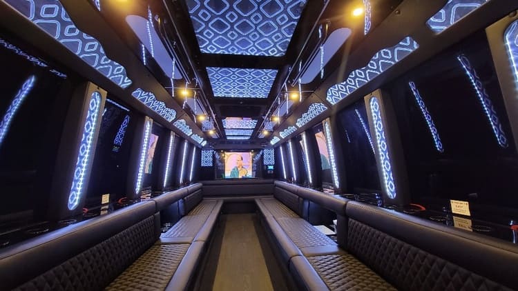 Monroe 40 Passenger Limo Bus Interior
